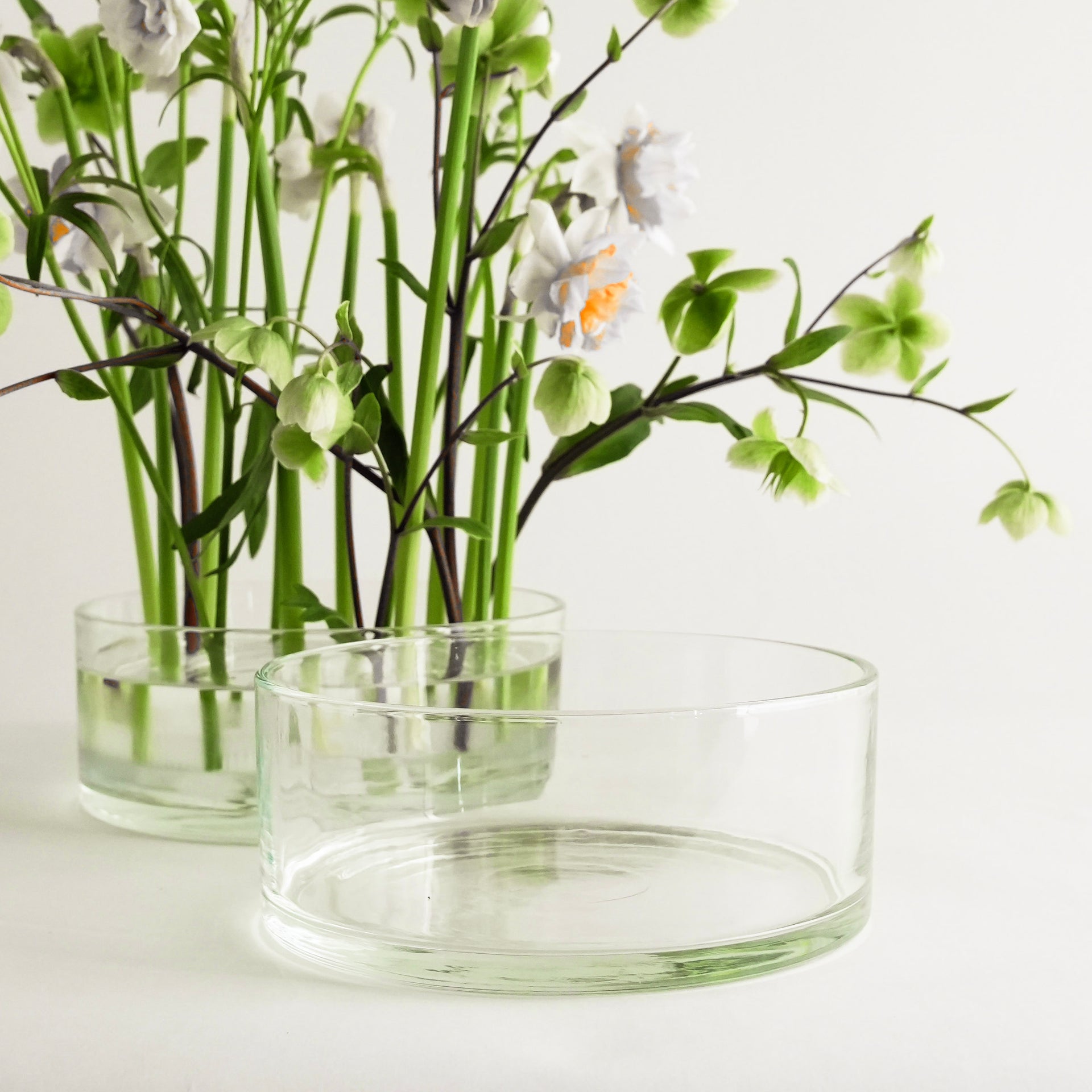 Vase Cylindre En Verre Transparent 26,5 Cm Pour Fleurs Déco Intérieure Style Floral