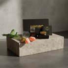 Hanataba flower design kit including Hanataba bouquet twister flower holder crystal clear, kenzan 70 mm and silicon discs used for securing flower stems while arranging bouquets in the bouquet twister