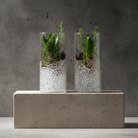 two high cylindrical vases with hanataba water pearls and hyacint christmas decoration